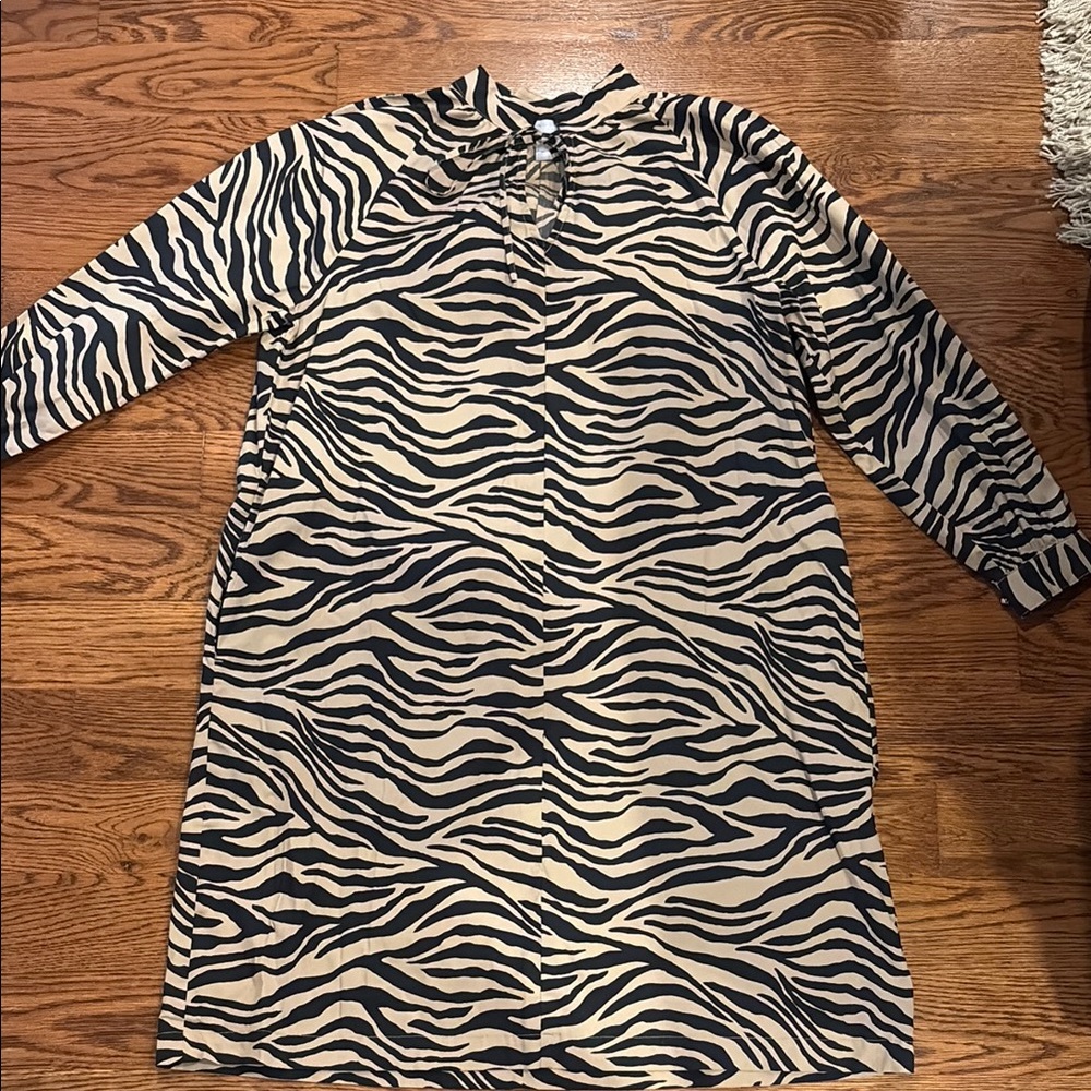 Chico’s Zebra Print Long Sleeve Dress